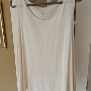 J Jill Shirttail Tank, Off White, 2X